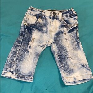 Lavo Girl Acid Wash & Gold Lace Ripped Jeans 2T